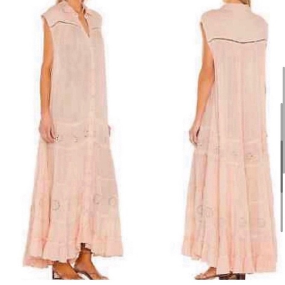 Free People Pretty Cozy Maxi Smock Dress Ecru maxi - Picture 9 of 16
